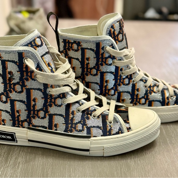 Dior High-Top Sneakers with Monogram Pattern B23 League ORIGINAL. SIZE 12 - Picture 1 of 5